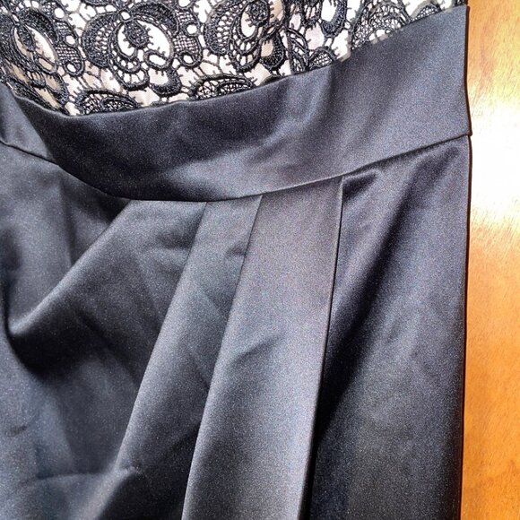 White House Black Market Black Lace Bodice Strapless Dress Size 6 Polyester Blen - Picture 3 of 10